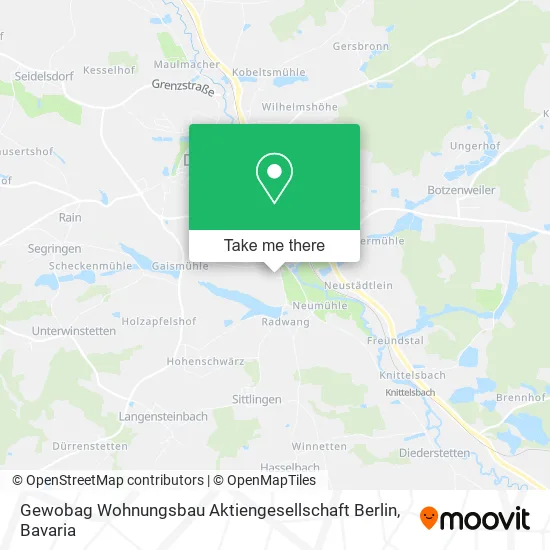 Карта Gewobag Wohnungsbau Aktiengesellschaft Berlin