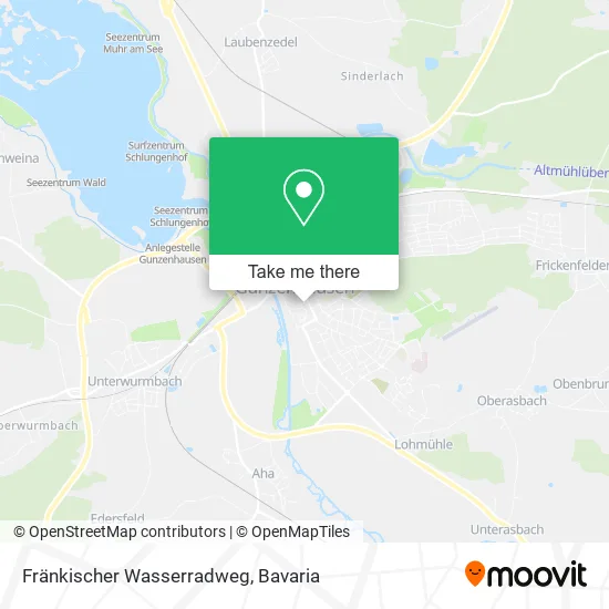 Карта Fränkischer Wasserradweg