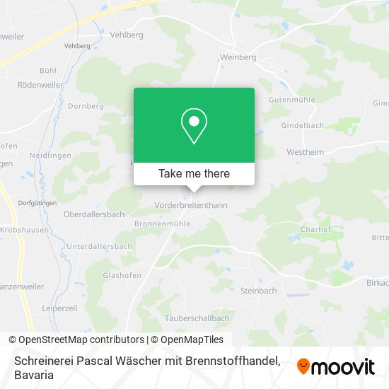 Schreinerei Pascal Wäscher mit Brennstoffhandel map