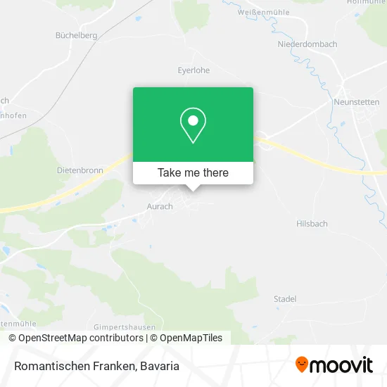 Карта Romantischen Franken
