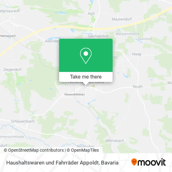 Карта Haushaltswaren und Fahrräder Appoldt
