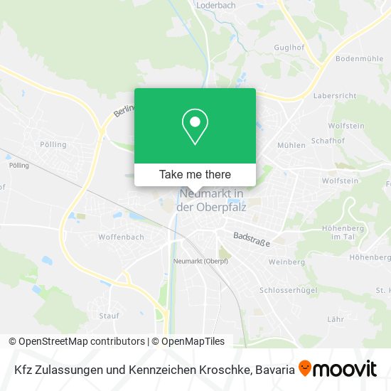 Kfz Zulassungen und Kennzeichen Kroschke map