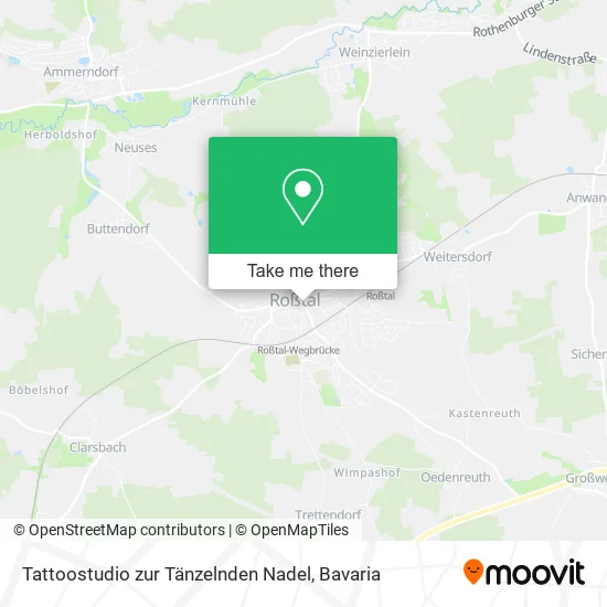 Карта Tattoostudio zur Tänzelnden Nadel