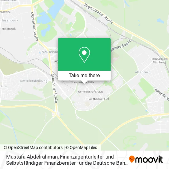 Карта Mustafa Abdelrahman, Finanzagenturleiter und Selbstständiger Finanzberater für die Deutsche Bank