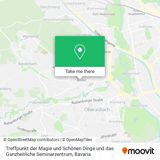 Карта Treffpunkt der Magie und Schönen Dinge und das Ganzheitliche Seminarzentrum
