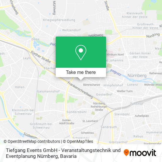 Карта Tiefgang Events GmbH - Veranstaltungstechnik und Eventplanung Nürnberg