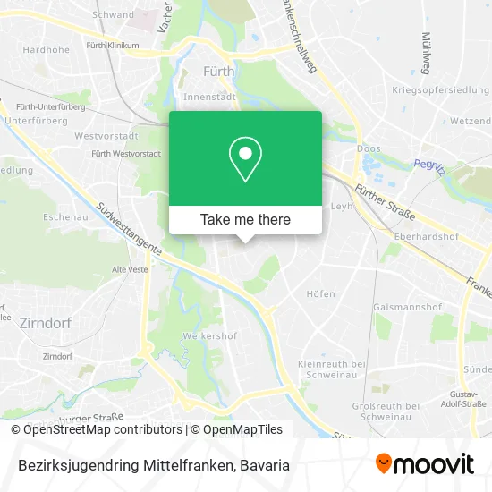 Карта Bezirksjugendring Mittelfranken