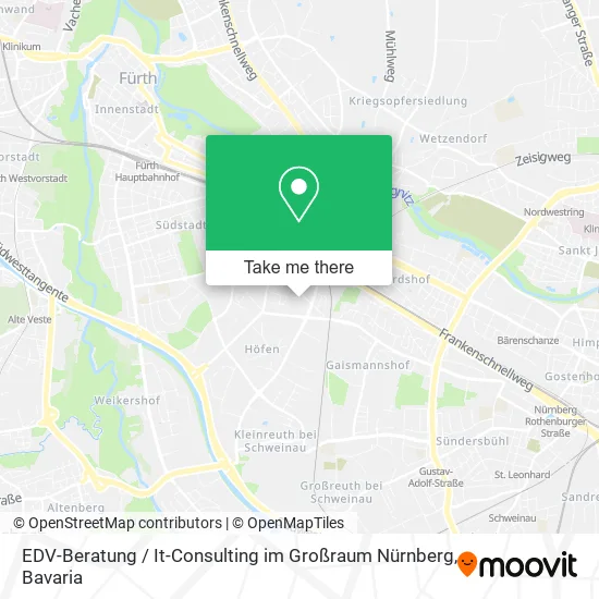 Карта EDV-Beratung / It-Consulting im Großraum Nürnberg