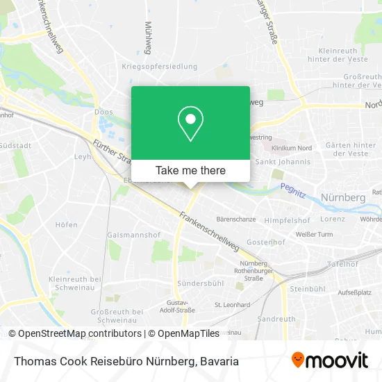Карта Thomas Cook Reisebüro Nürnberg