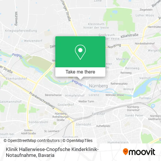 Карта Klinik Hallerwiese-Cnopfsche Kinderklinik-Notaufnahme