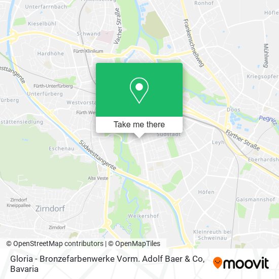 Gloria - Bronzefarbenwerke Vorm. Adolf Baer & Co map