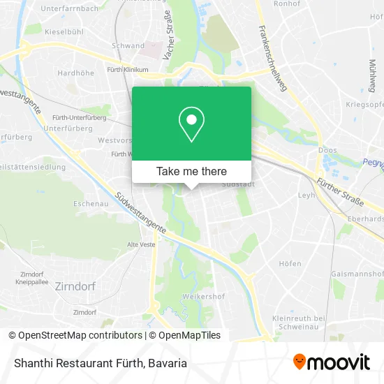 Shanthi Restaurant Fürth map
