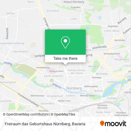 Freiraum das Geburtshaus Nürnberg map