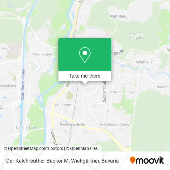 Карта Der Kalchreuther Bäcker M. Wiehgärtner