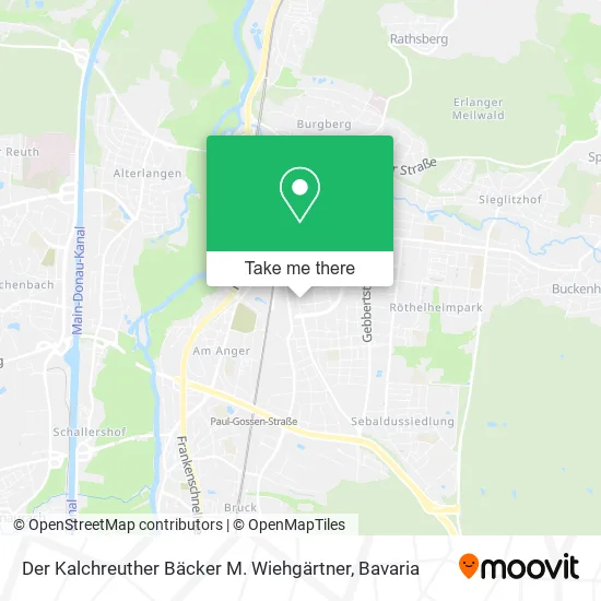 Карта Der Kalchreuther Bäcker M. Wiehgärtner