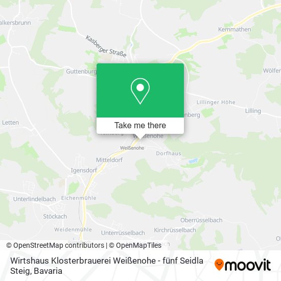 Wirtshaus Klosterbrauerei Weißenohe - fünf Seidla Steig map