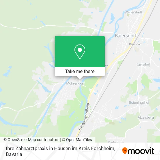Карта Ihre Zahnarztpraxis in Hausen im Kreis Forchheim