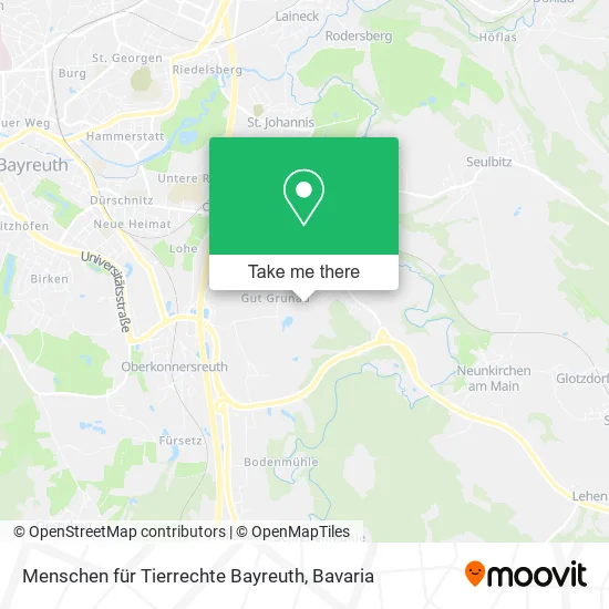 Карта Menschen für Tierrechte Bayreuth