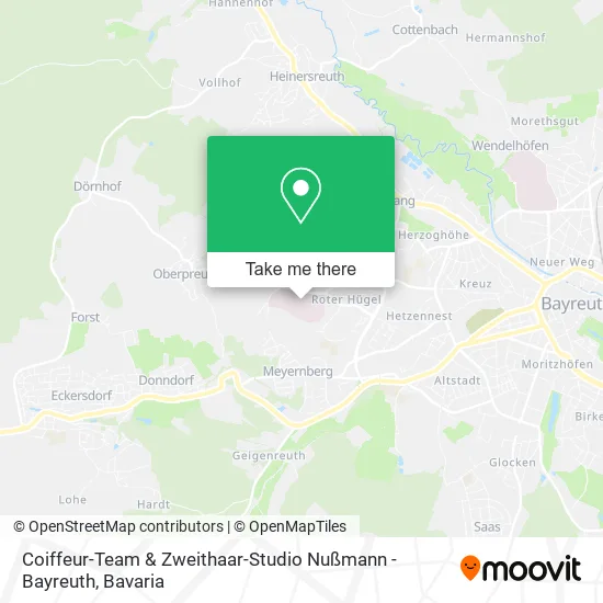 Карта Coiffeur-Team & Zweithaar-Studio Nußmann - Bayreuth