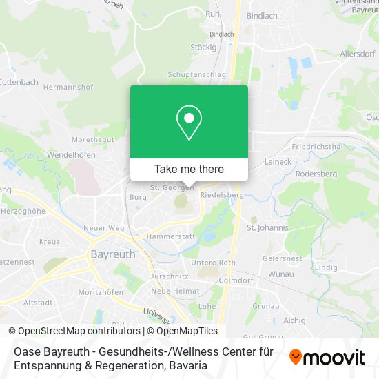 Oase Bayreuth - Gesundheits- / Wellness Center für Entspannung & Regeneration map