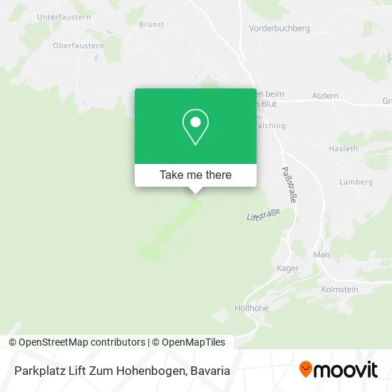 Карта Parkplatz Lift Zum Hohenbogen