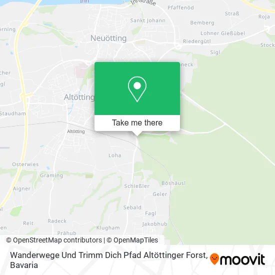 Карта Wanderwege Und Trimm Dich Pfad Altöttinger Forst