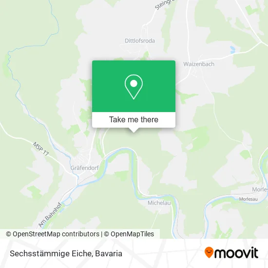 Карта Sechsstämmige Eiche