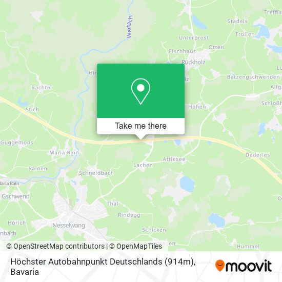 Höchster Autobahnpunkt Deutschlands (914m) map