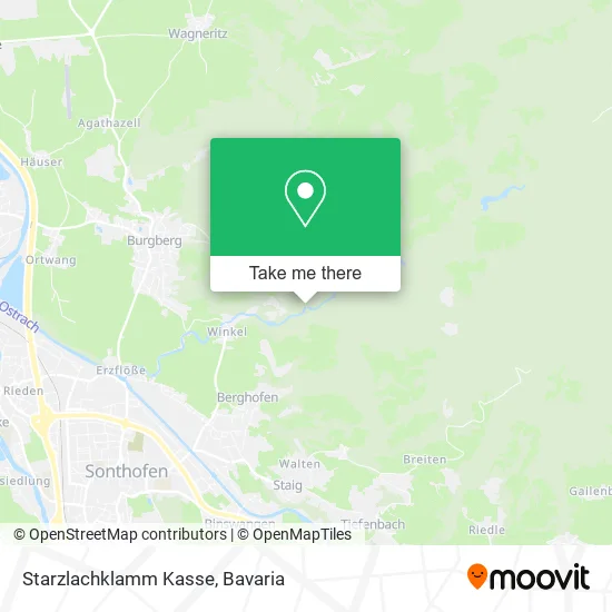 Карта Starzlachklamm Kasse
