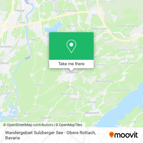 Карта Wandergebiet Sulzberger See - Obere Rottach