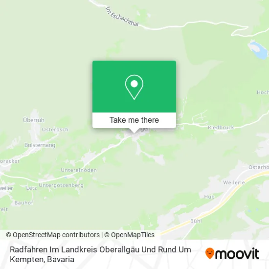 Карта Radfahren Im Landkreis Oberallgäu Und Rund Um Kempten