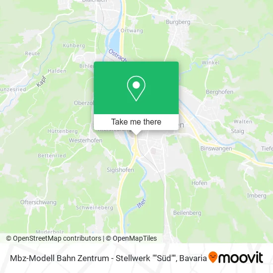 Карта Mbz-Modell Bahn Zentrum - Stellwerk ""Süd""