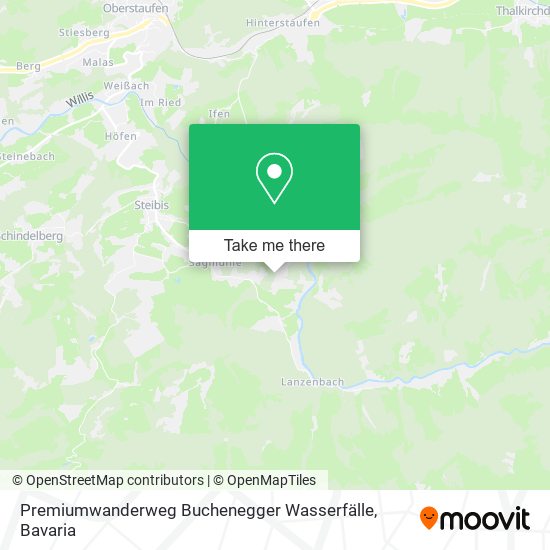 Premiumwanderweg Buchenegger Wasserfälle map