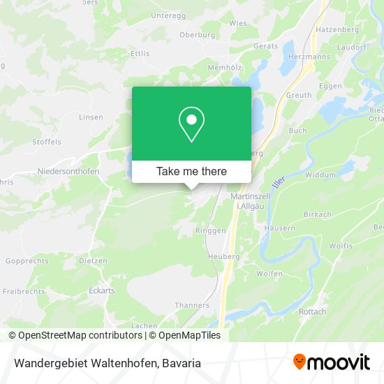 Wandergebiet Waltenhofen map