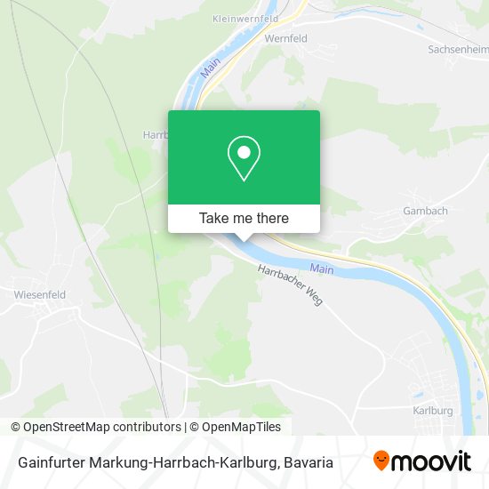 Gainfurter Markung-Harrbach-Karlburg map