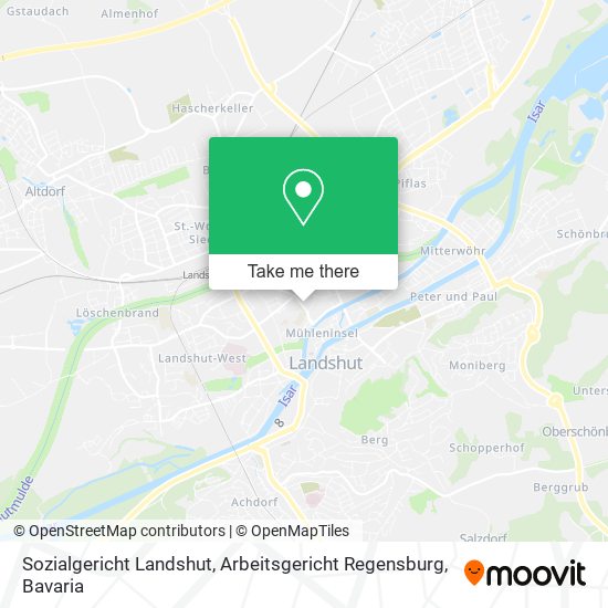 Sozialgericht Landshut, Arbeitsgericht Regensburg map