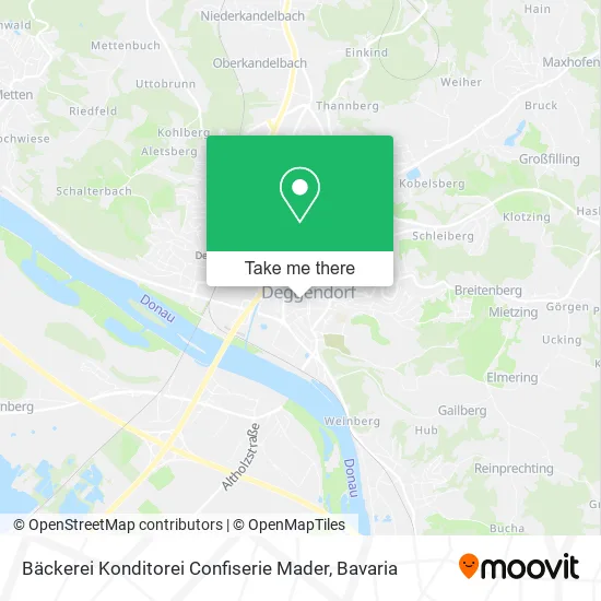 Карта Bäckerei Konditorei Confiserie Mader