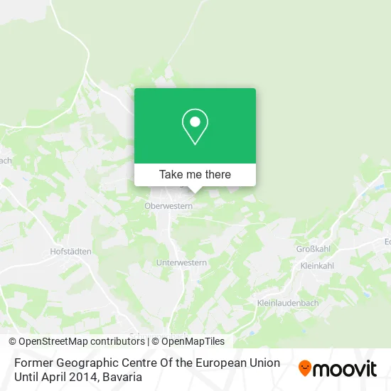 Former Geographic Centre Of the European Union Until April 2014 map