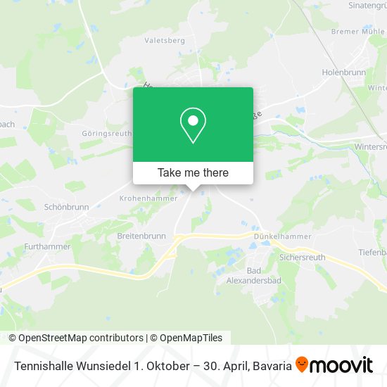 Tennishalle Wunsiedel 1. Oktober – 30. April map