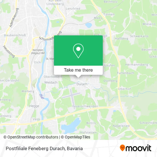 Карта Postfiliale Feneberg Durach