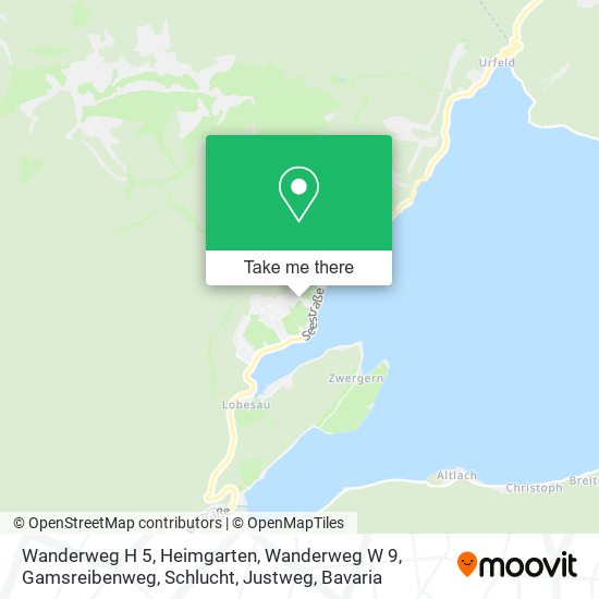 Wanderweg H 5, Heimgarten, Wanderweg W 9, Gamsreibenweg, Schlucht, Justweg map