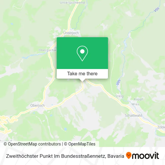 Карта Zweithöchster Punkt Im Bundesstraßennetz