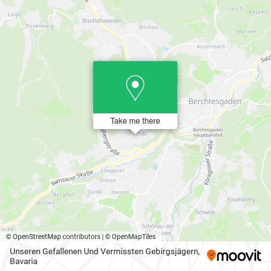 Unseren Gefallenen Und Vermissten Gebirgsjägern map