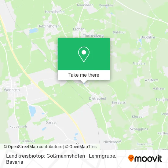 Карта Landkreisbiotop: Goßmannshofen - Lehmgrube