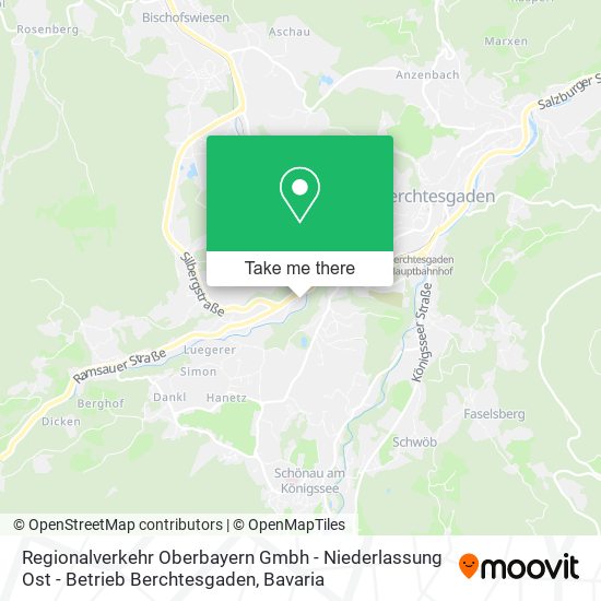 Regionalverkehr Oberbayern Gmbh - Niederlassung Ost - Betrieb Berchtesgaden map