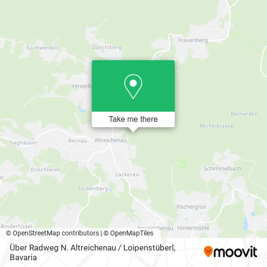 Карта Über Radweg N. Altreichenau / Loipenstüberl
