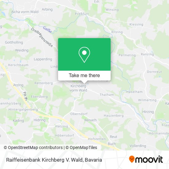 Raiffeisenbank Kirchberg V. Wald map
