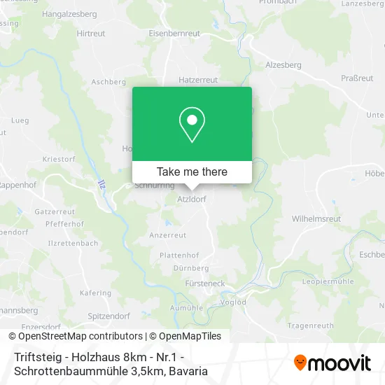 Карта Triftsteig - Holzhaus 8km - Nr.1 - Schrottenbaummühle 3,5km