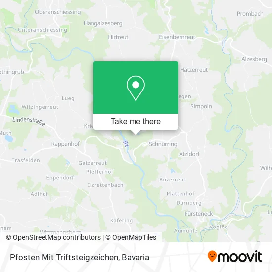 Карта Pfosten Mit Triftsteigzeichen