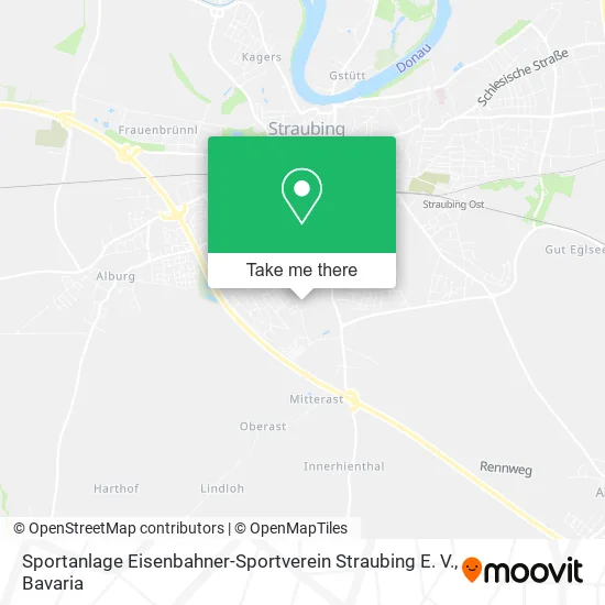 Карта Sportanlage Eisenbahner-Sportverein Straubing E. V.